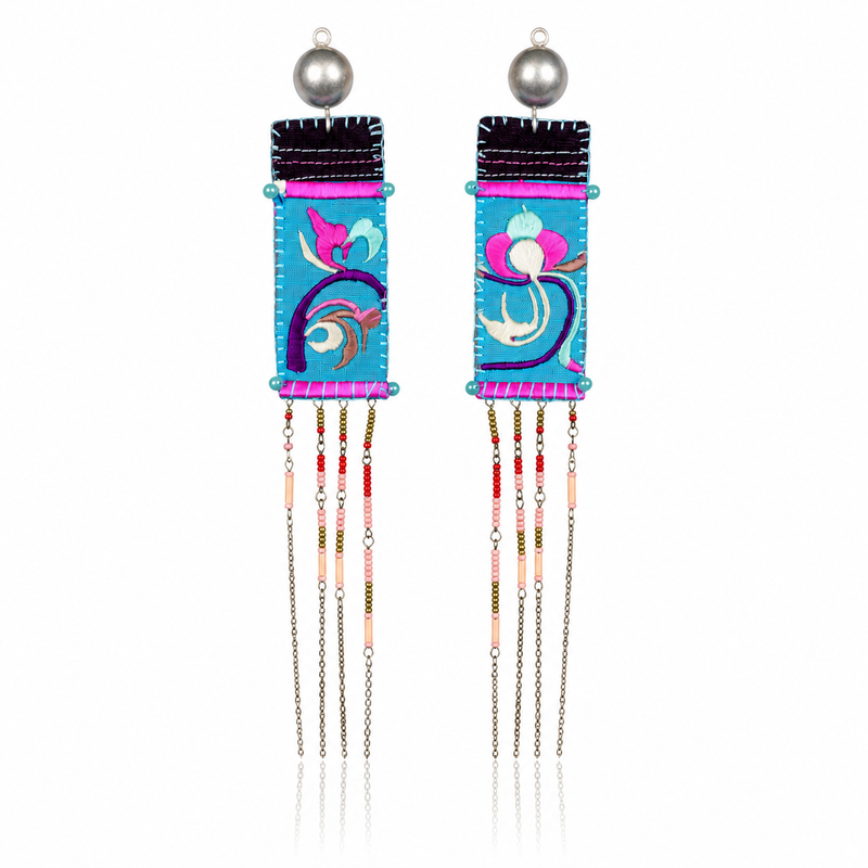 Miao Silver Earrings | Ethnic Heritage