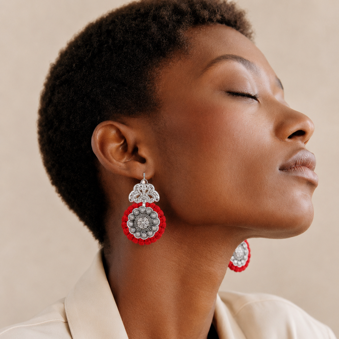 Miao Silver Earrings  | Ethnic Heritage