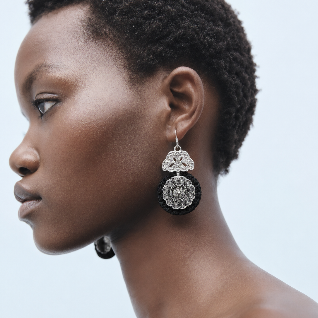 Miao Silver Earrings  | Ethnic Heritage