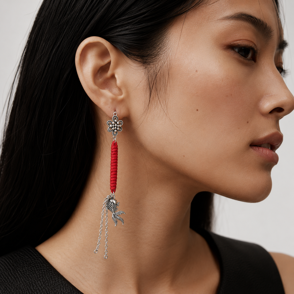 Miao Silver Earrings | Ethnic Heritage