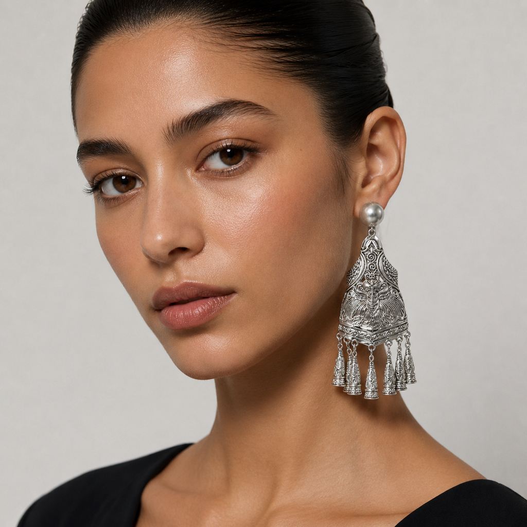 Miao Silver Earrings | Ethnic Heritage