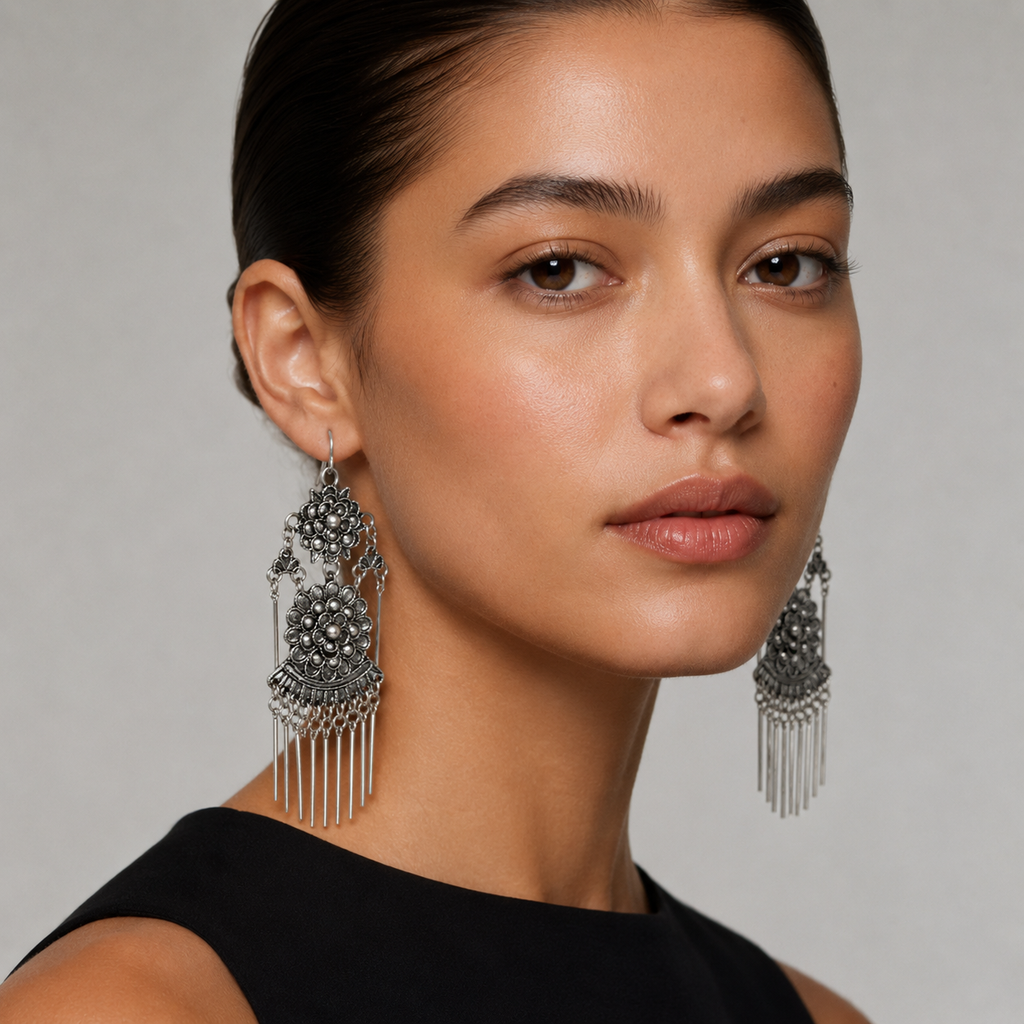 Miao Silver Earrings| Ethnic Heritage