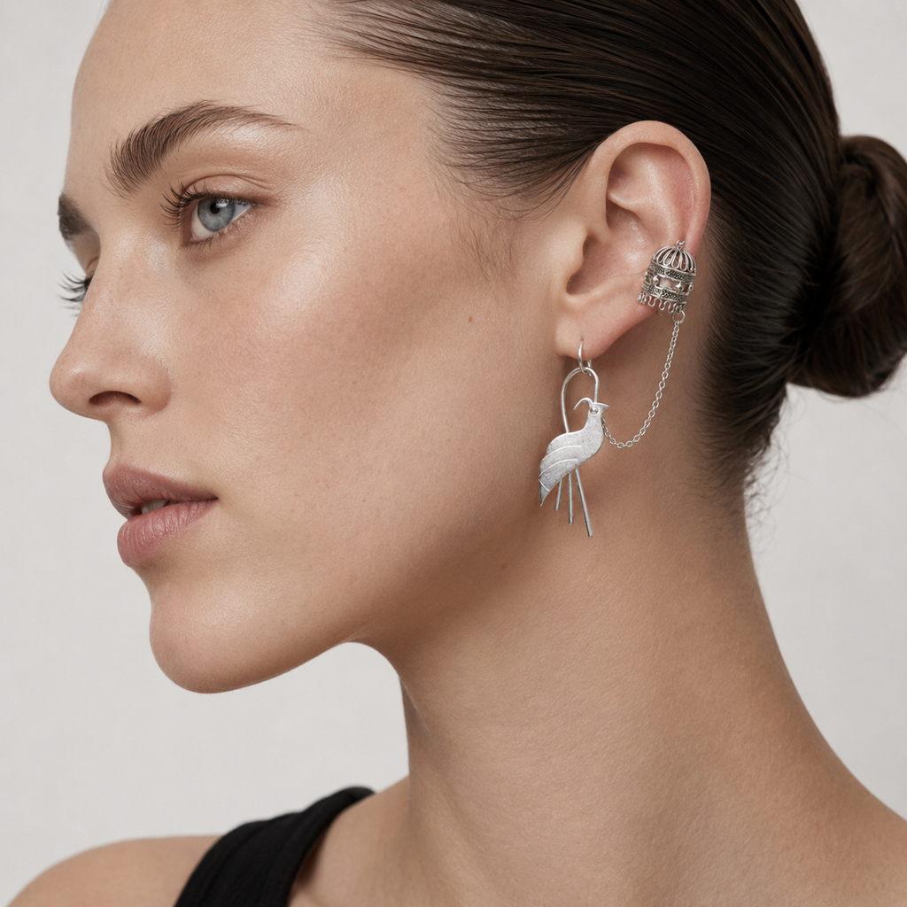 Miao Silver Earrings | Ethnic Heritage