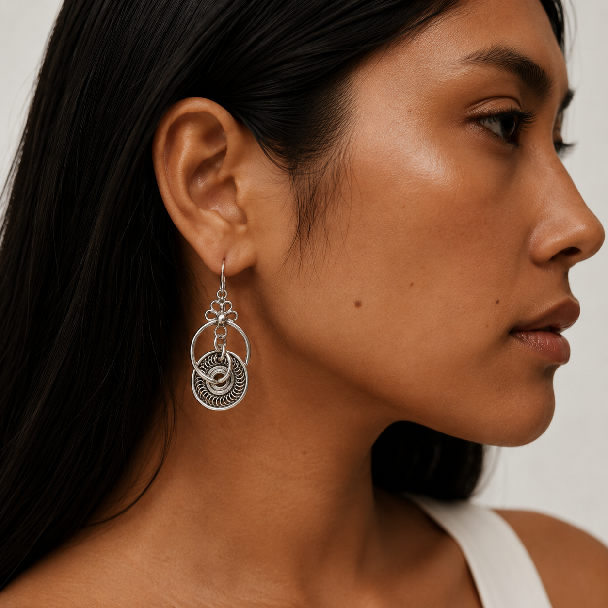 Miao Silver Earrings | Ethnic Heritage