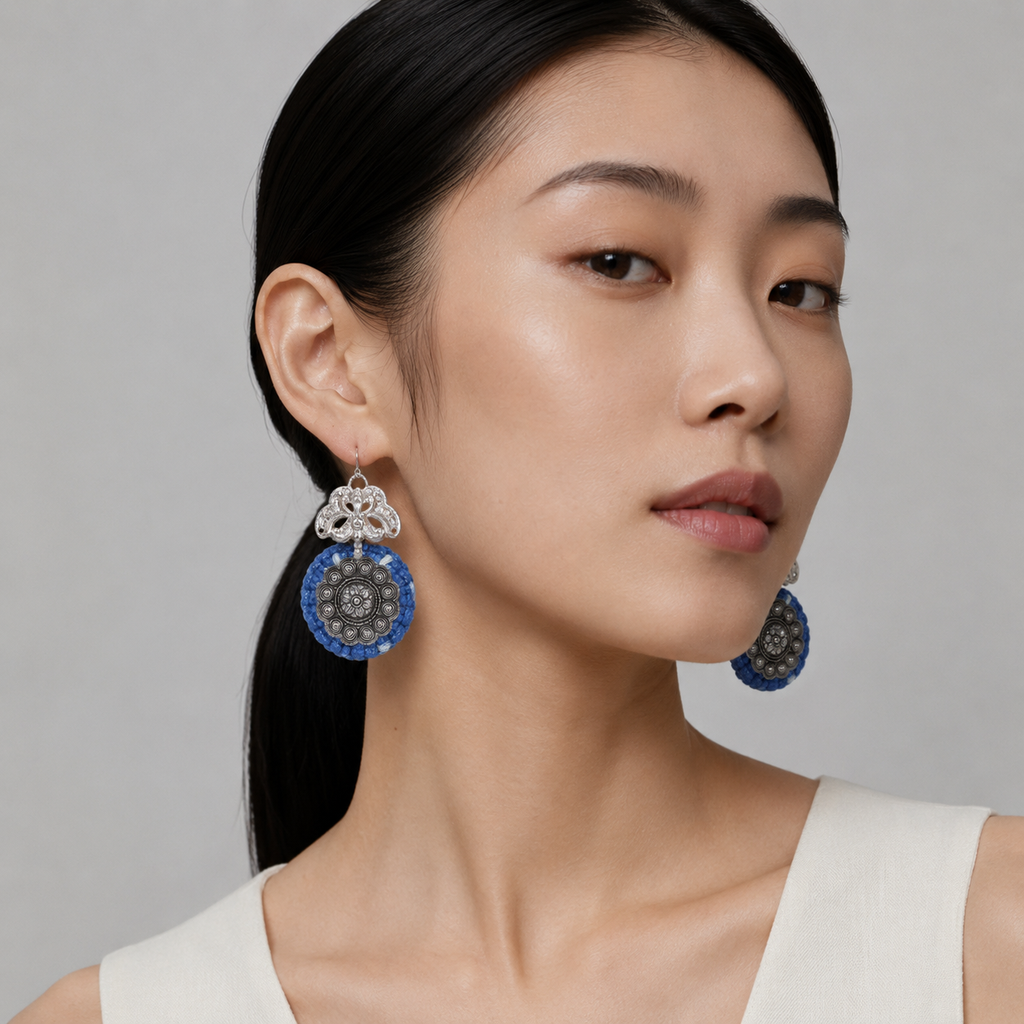 Miao Silver Earrings  | Ethnic Heritage