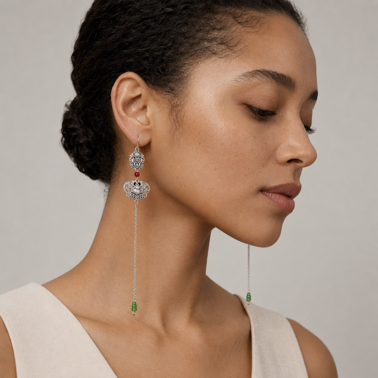 Miao Silver Earrings | Ethnic Heritage