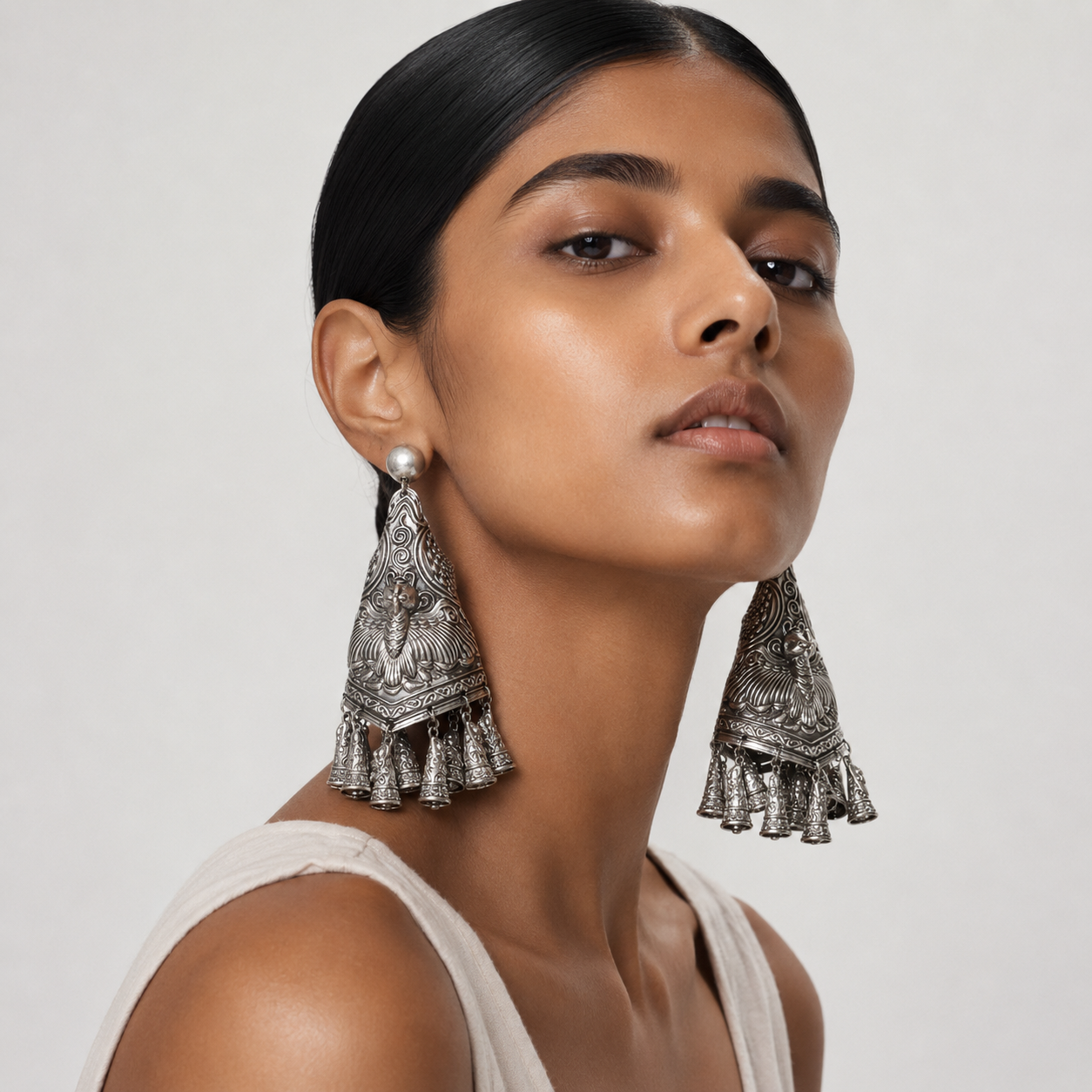 Miao Silver Earrings | Ethnic Heritage