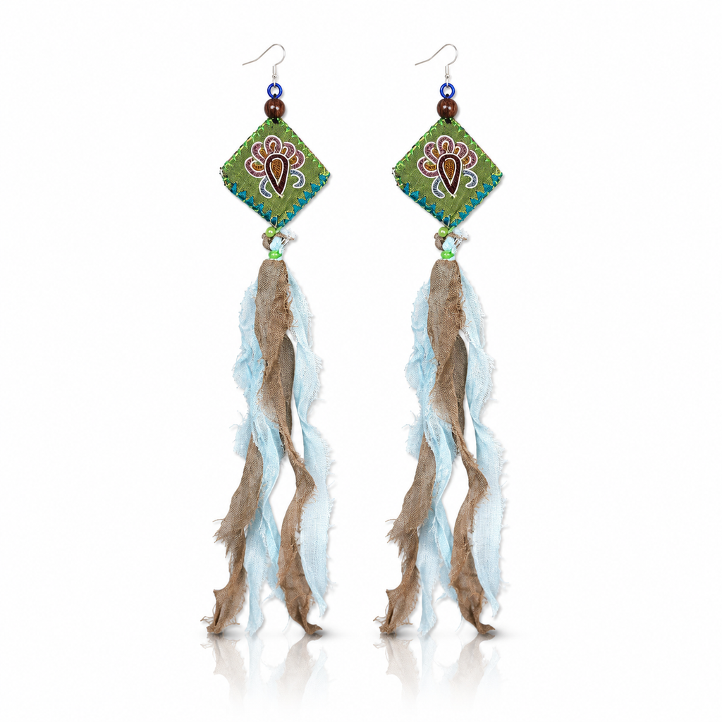 Vintage Embroidery Earrings| Heritage
