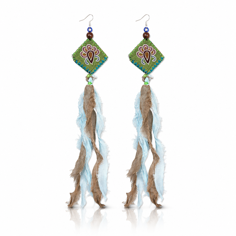 Vintage Embroidery Earrings| Heritage