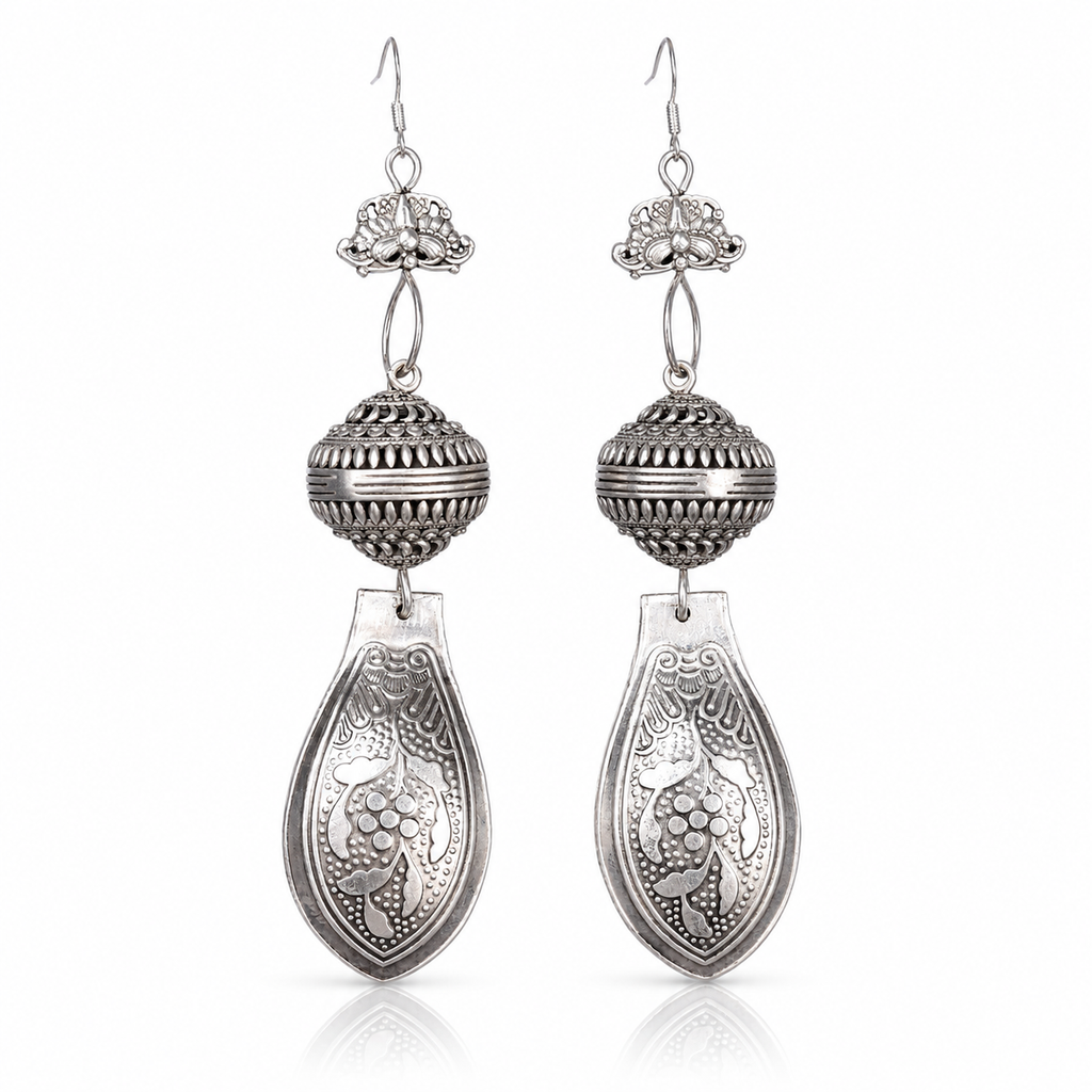 Miao Silver Earrings | Ethnic Heritage