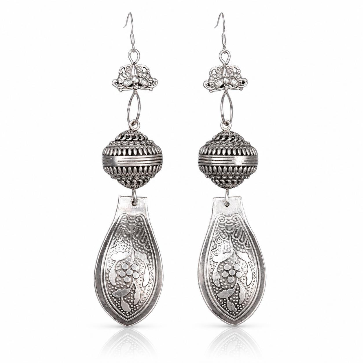 Miao Silver Earrings | Ethnic Heritage