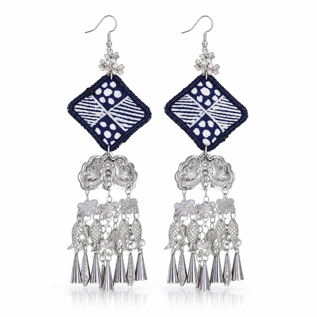 Miao Silver Earrings | Ethnic Heritage