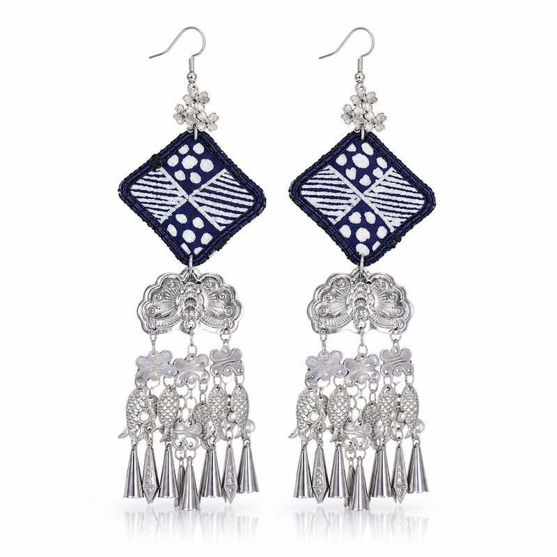 Miao Silver Earrings  | Ethnic Heritage