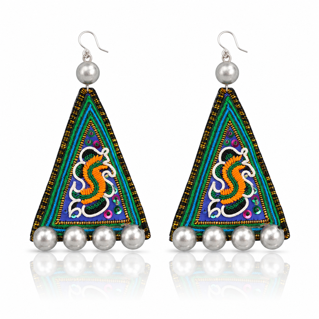 Vintage Embroidery Earrings| Heritage