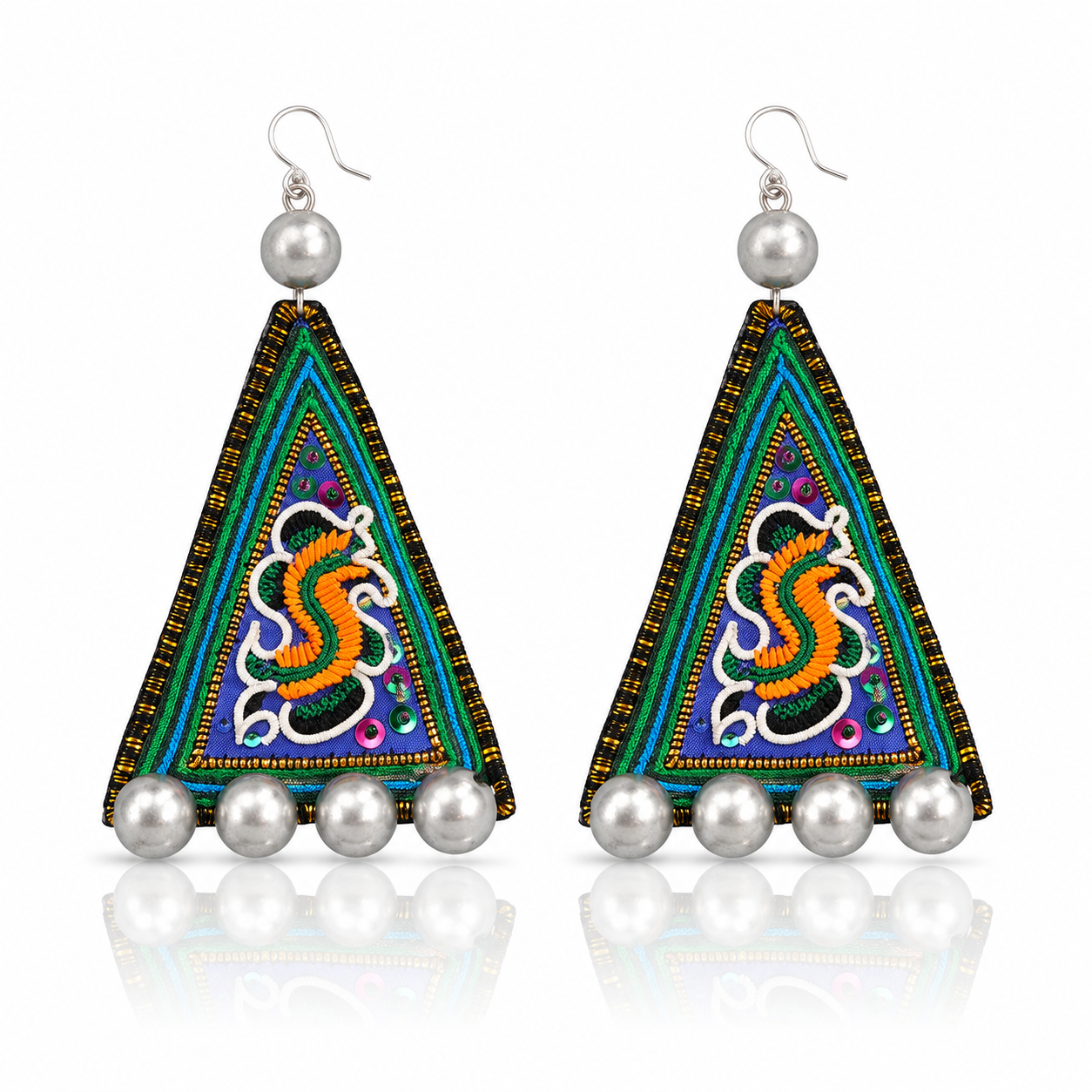 Vintage Embroidery Earrings| Heritage