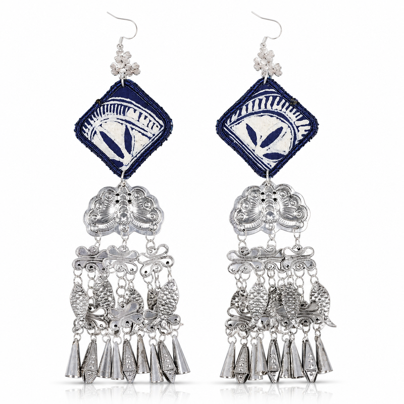 Miao Silver Earrings  | Ethnic Heritage