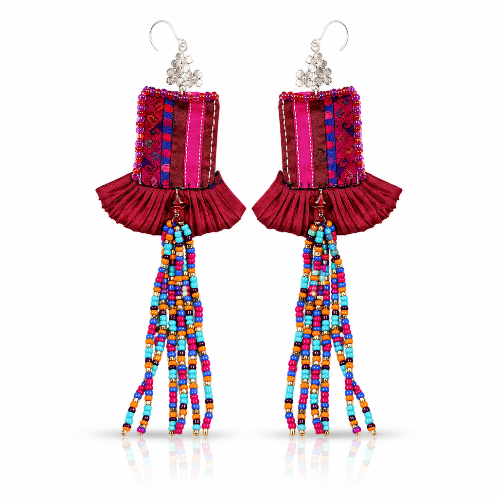 Miao Silver Earrings | Ethnic Heritage