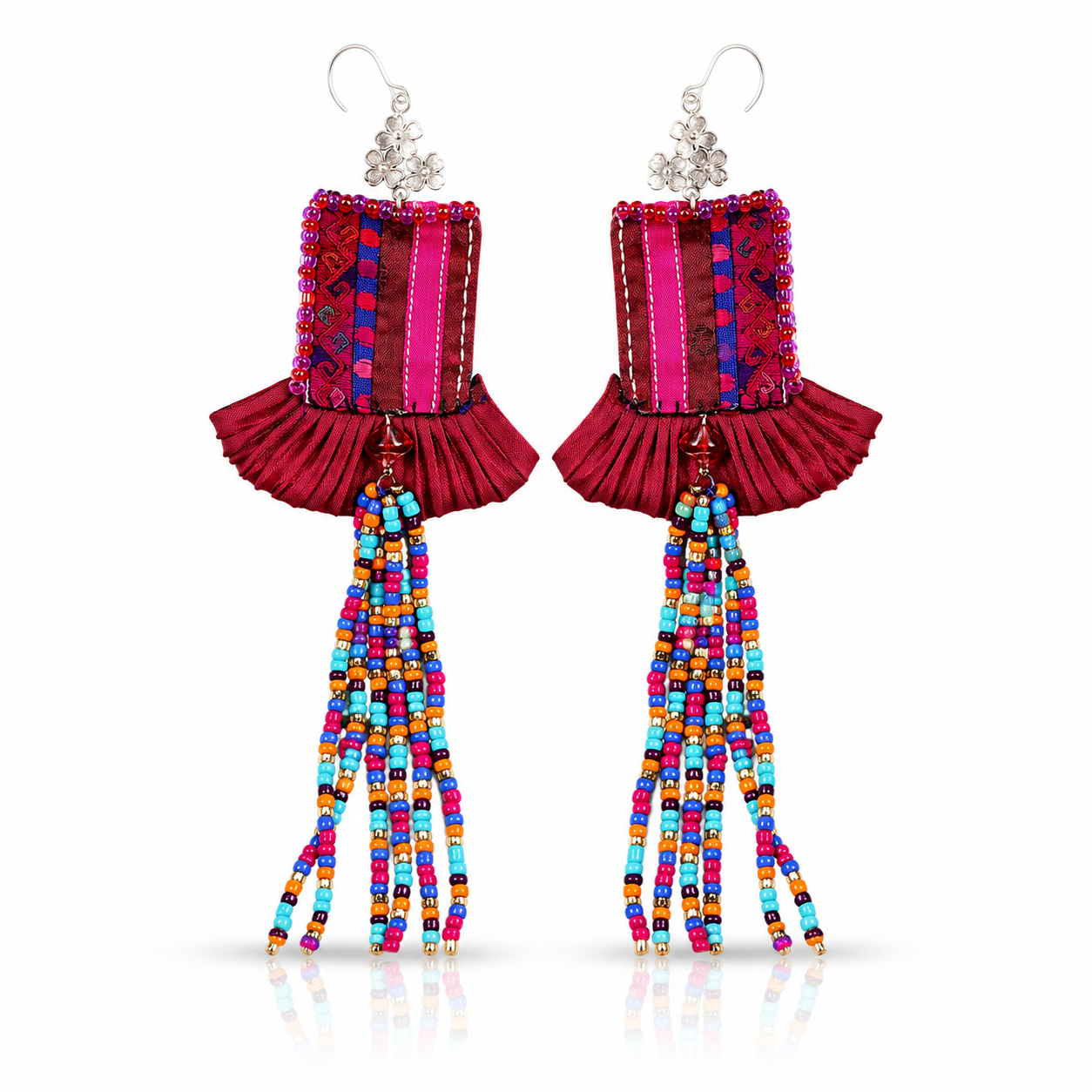 Miao Silver Earrings | Ethnic Heritage