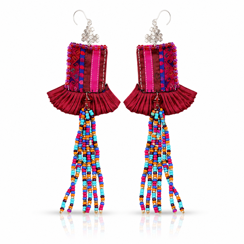Miao Silver Earrings | Ethnic Heritage