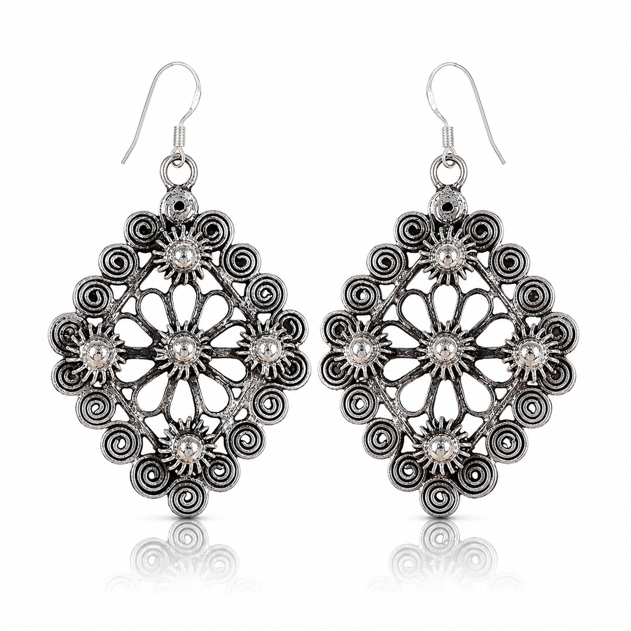 Miao Silver Earrings | Ethnic Heritage