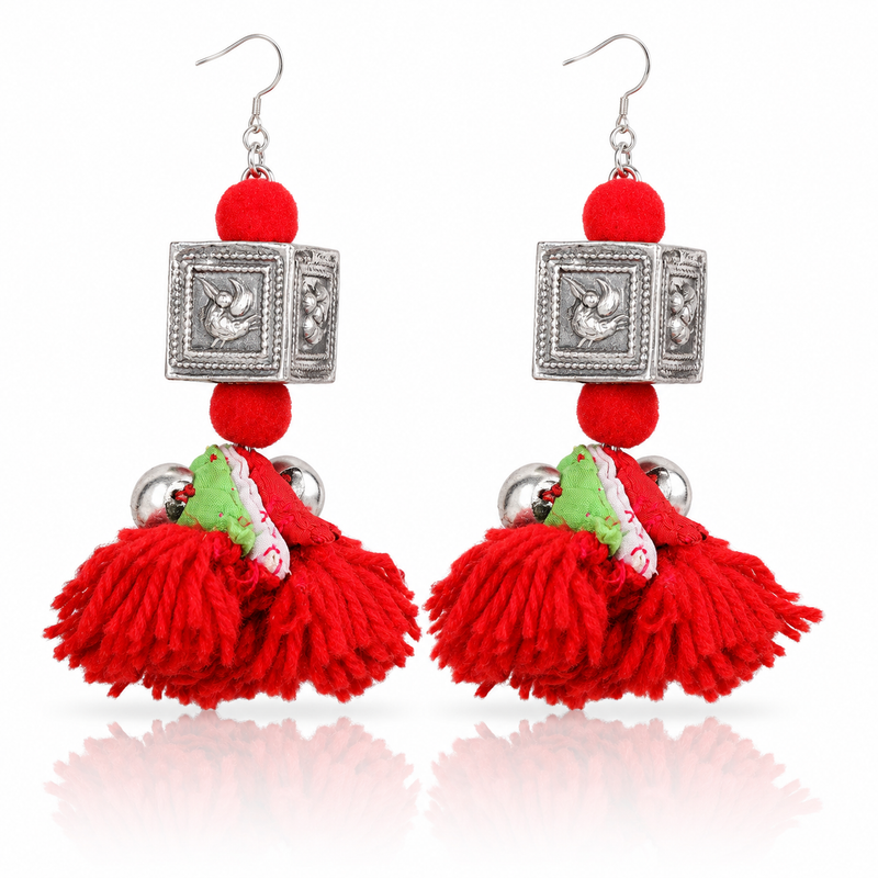 Miao Silver Earrings | Ethnic Heritage