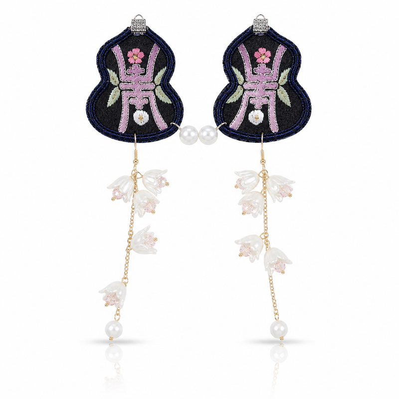 Vintage Embroidery Earrings| Heritage