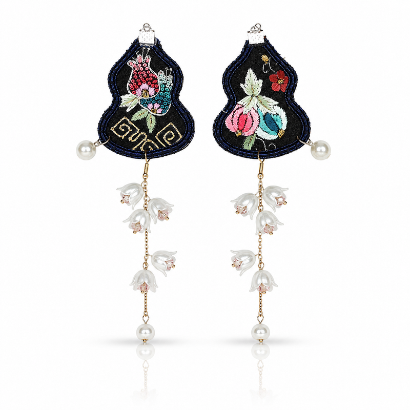Vintage Embroidery Earrings| Heritage