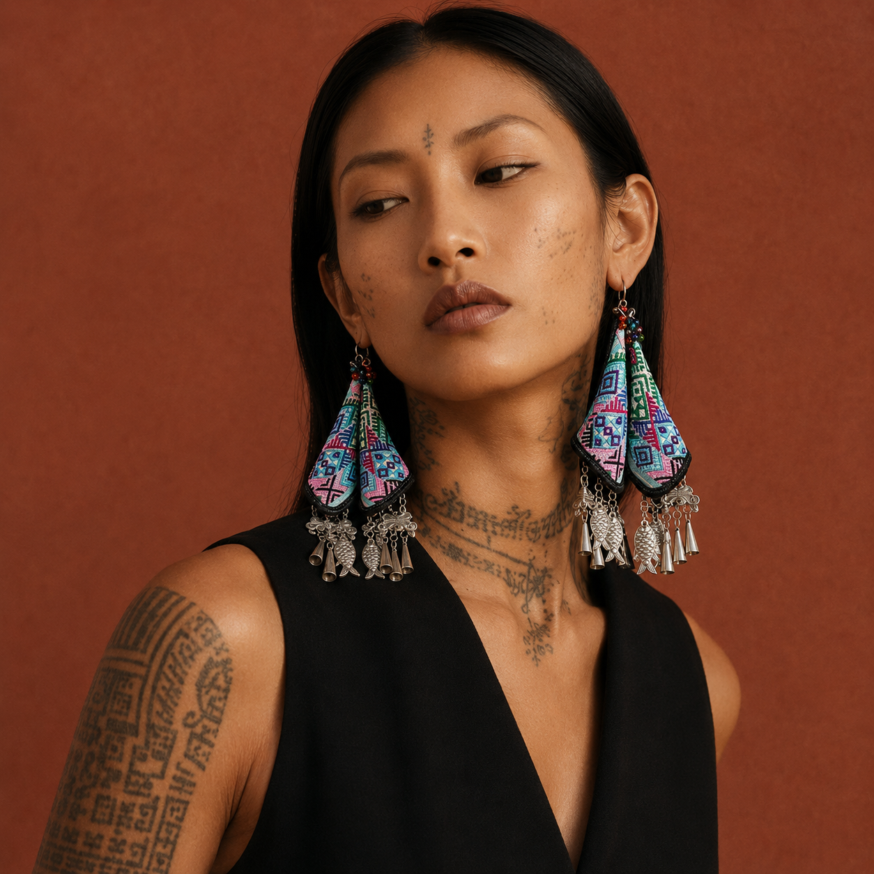 Vintage Embroidery Earrings | Heritage