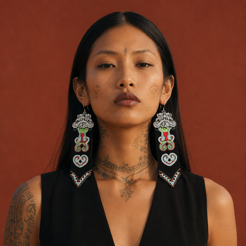 Vintage Embroidery Earrings  | Heritage