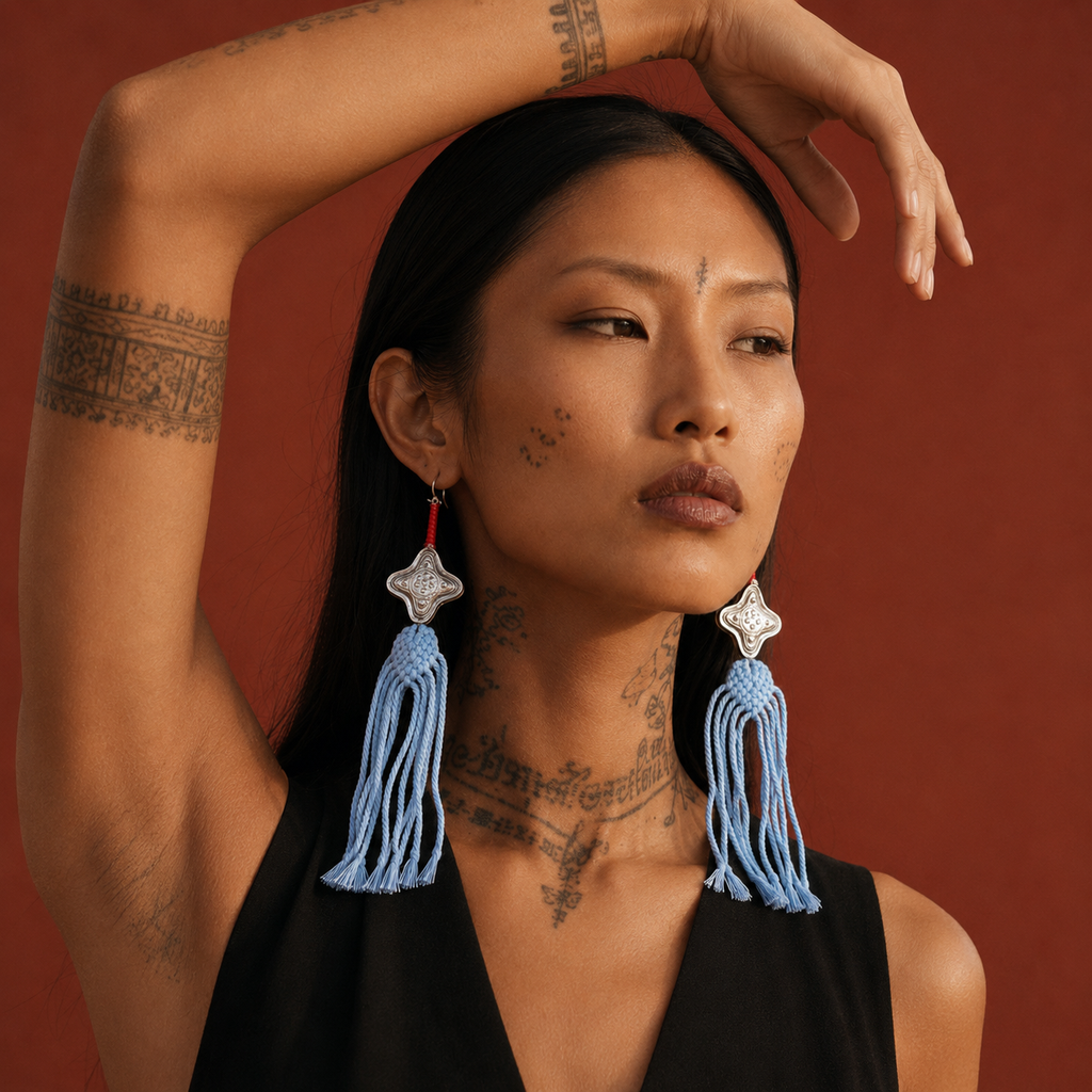 Miao Silver Earrings | Ethnic Heritage