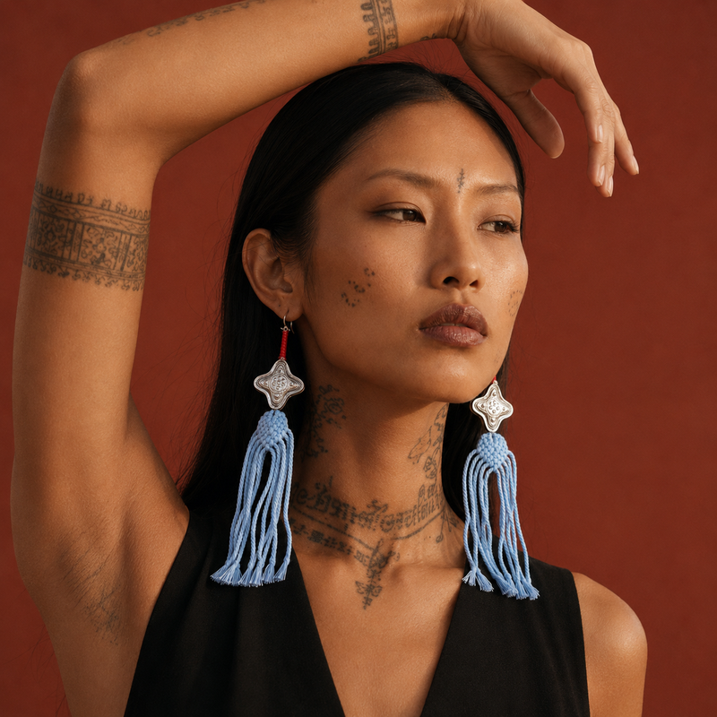 Miao Silver Earrings | Ethnic Heritage
