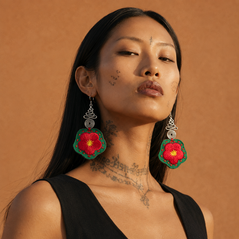 Vintage Embroidery Earrings | Heritage