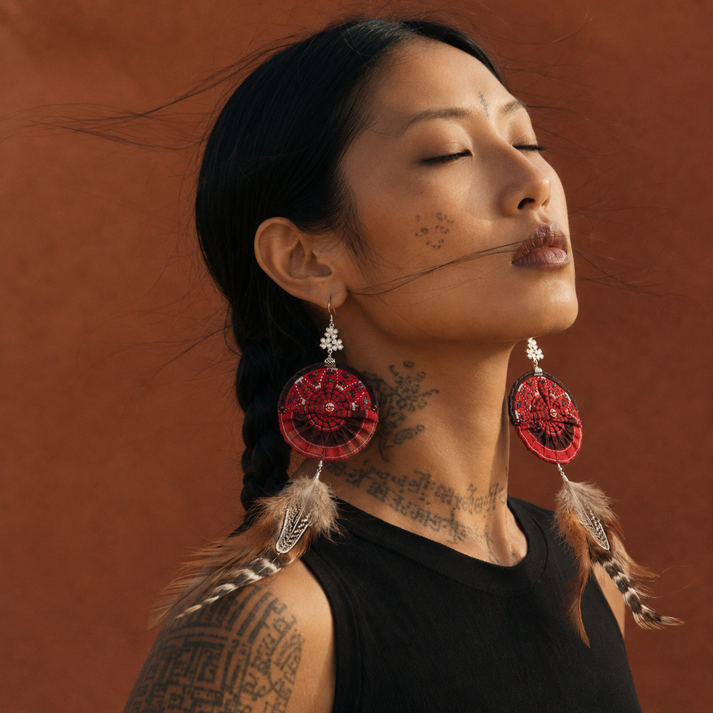Miao Silver Earrings | Ethnic Heritage
