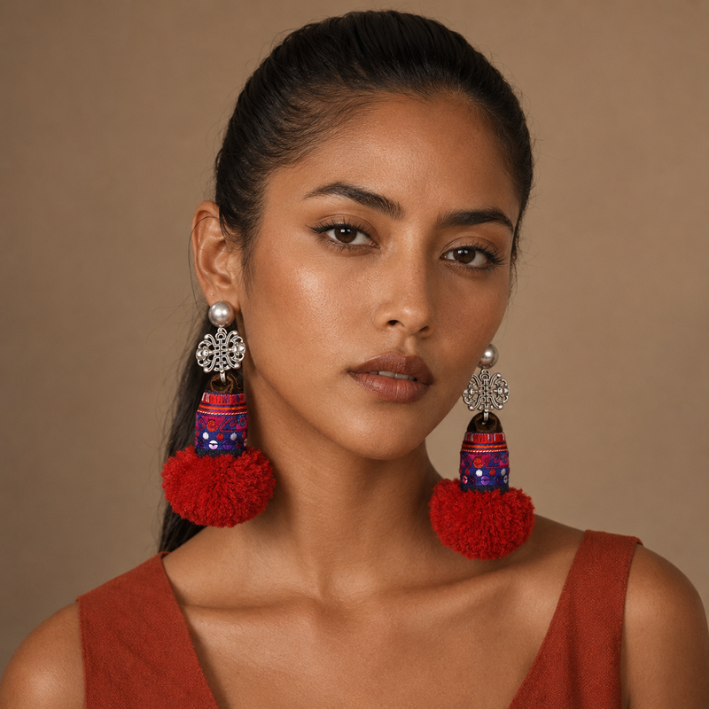 Vintage Embroidery Earrings  | Heritage