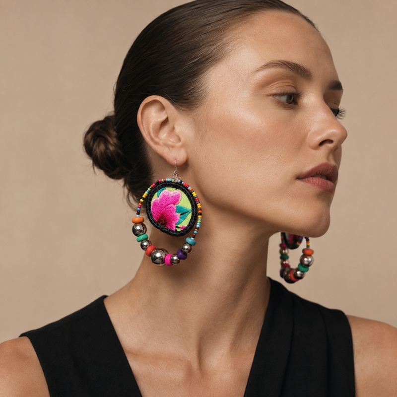 Vintage Embroidery Earrings | Heritage