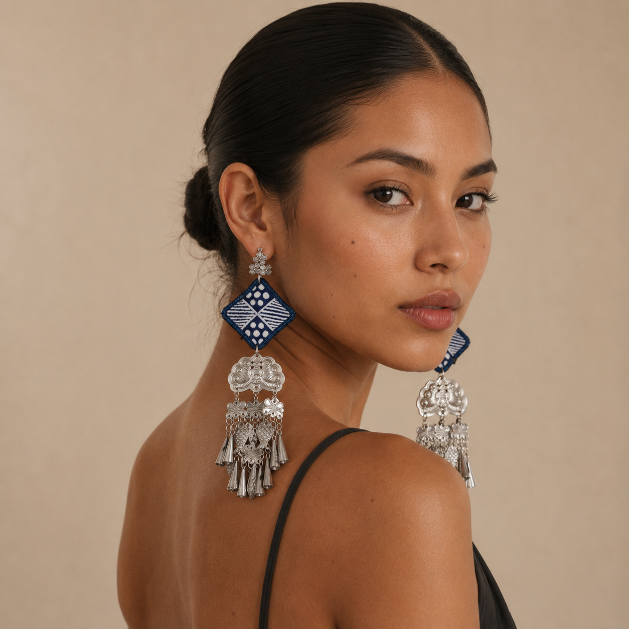 Miao Silver Earrings| Ethnic Heritage