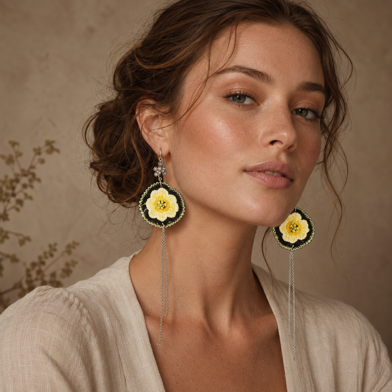 Vintage Embroidery Earrings | Heritage