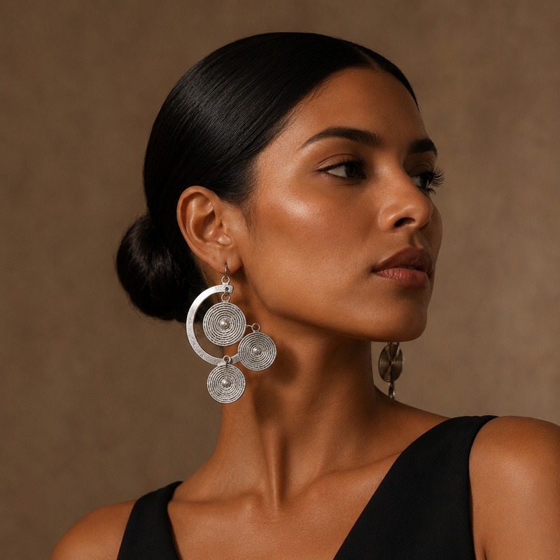 Miao Silver Earrings  | Ethnic Heritage