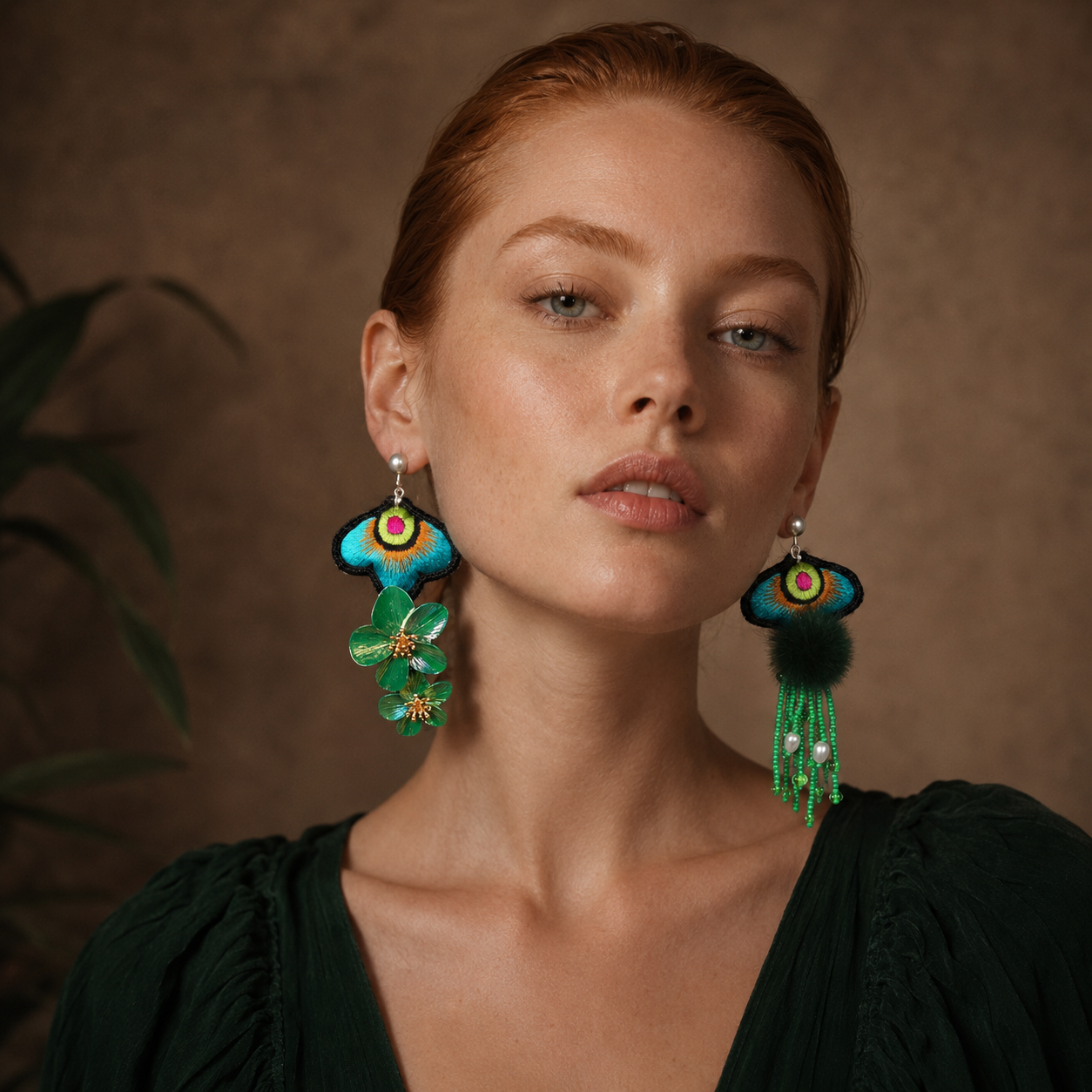 Vintage Embroidery Earrings  | Heritage
