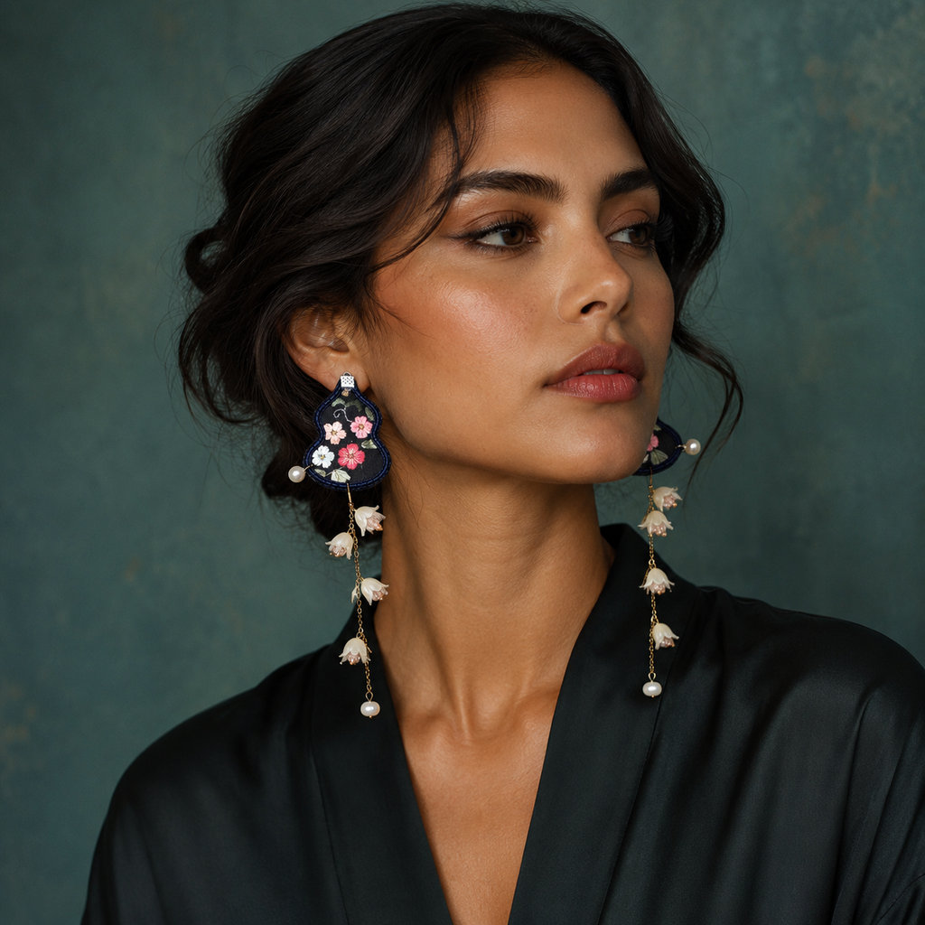 Vintage Embroidery Earrings| Heritage
