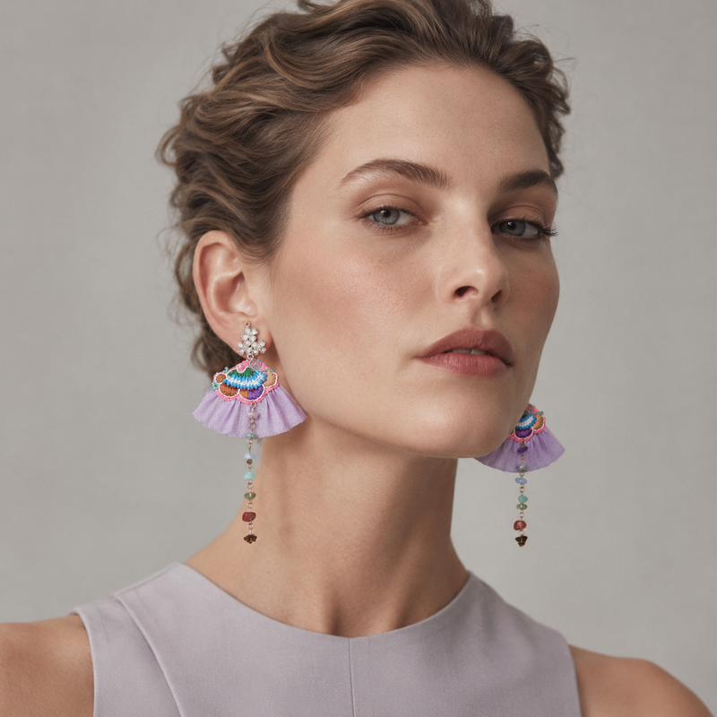 Vintage Embroidery Earrings | Heritage