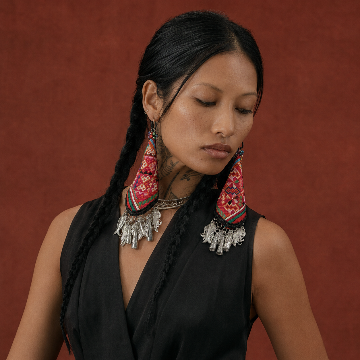 Vintage Embroidery Earrings | Heritage