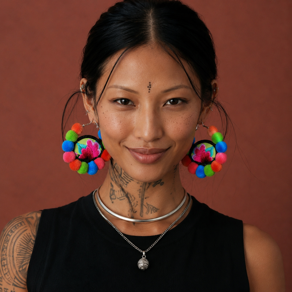 Vintage Embroidery Earrings  | Heritage