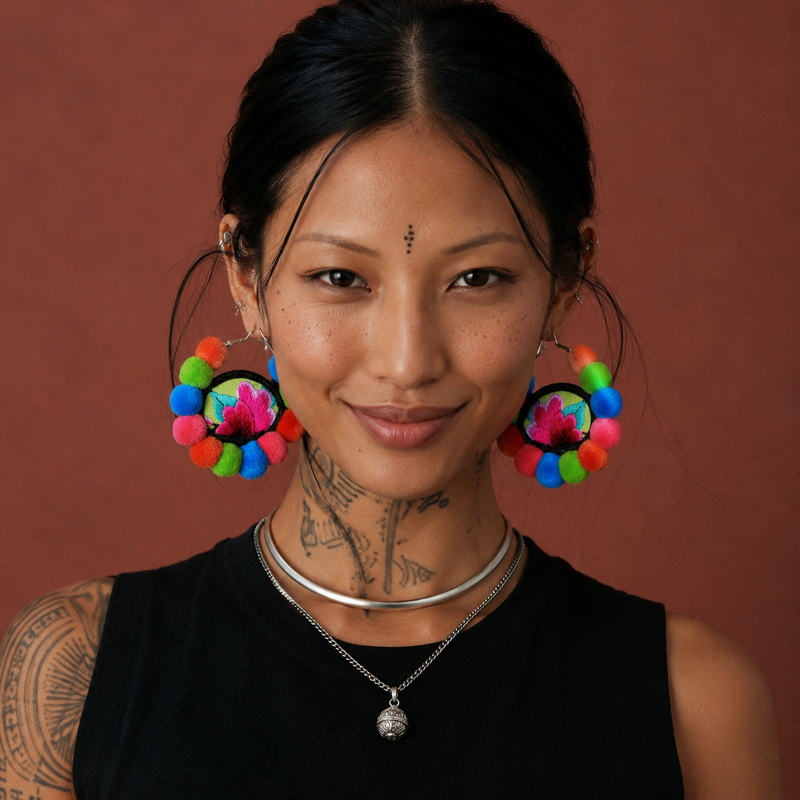 Vintage Embroidery Earrings  | Heritage