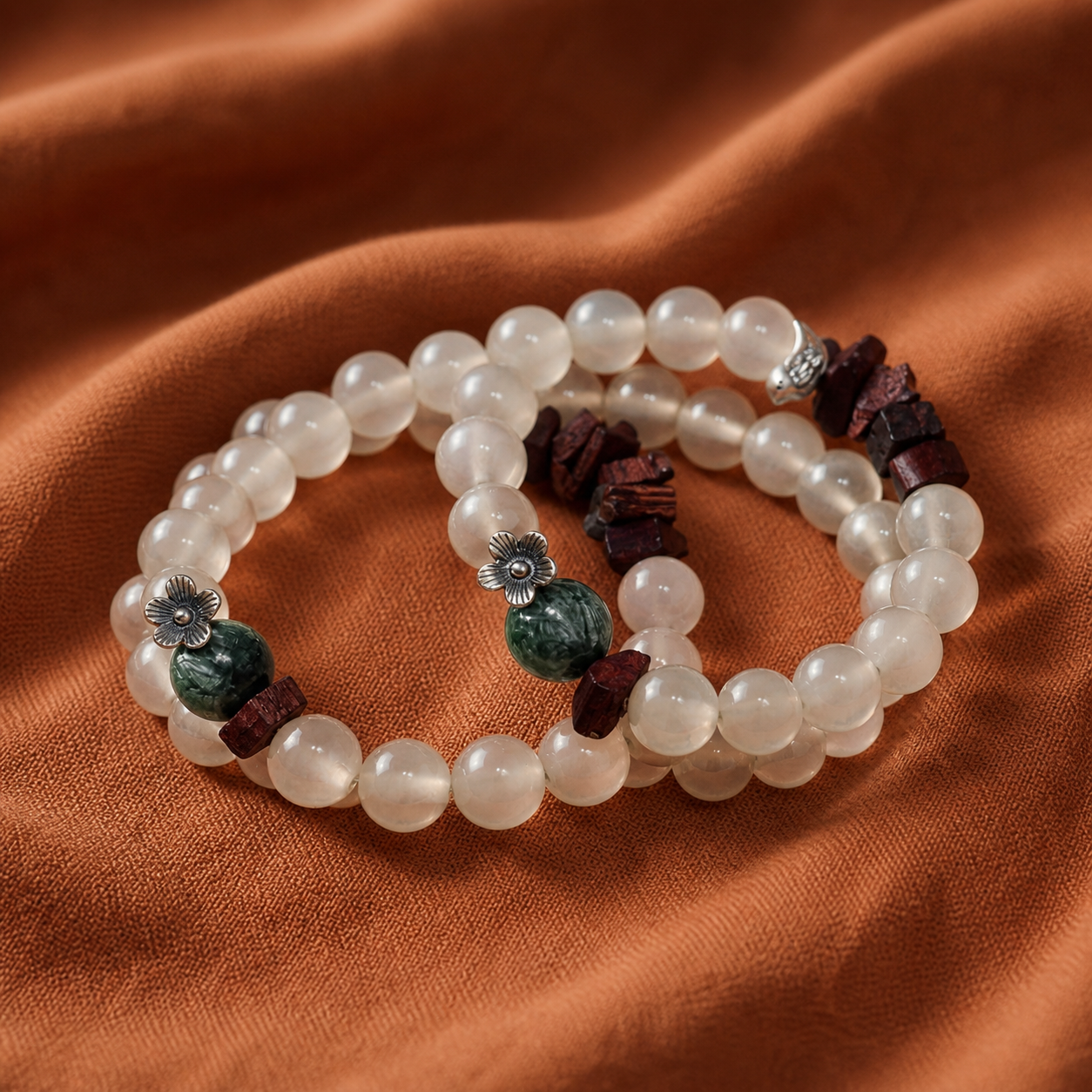 White Moonstone & Seraphinite Bracelet