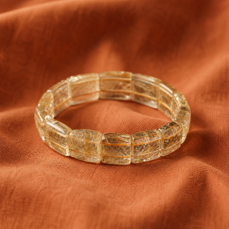 Natural Golden Rutilated Bangle Bracelet
