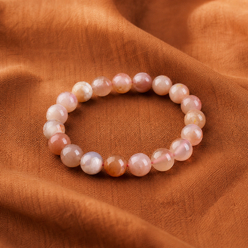 Natural Cherry Blossom Agate Bracelet