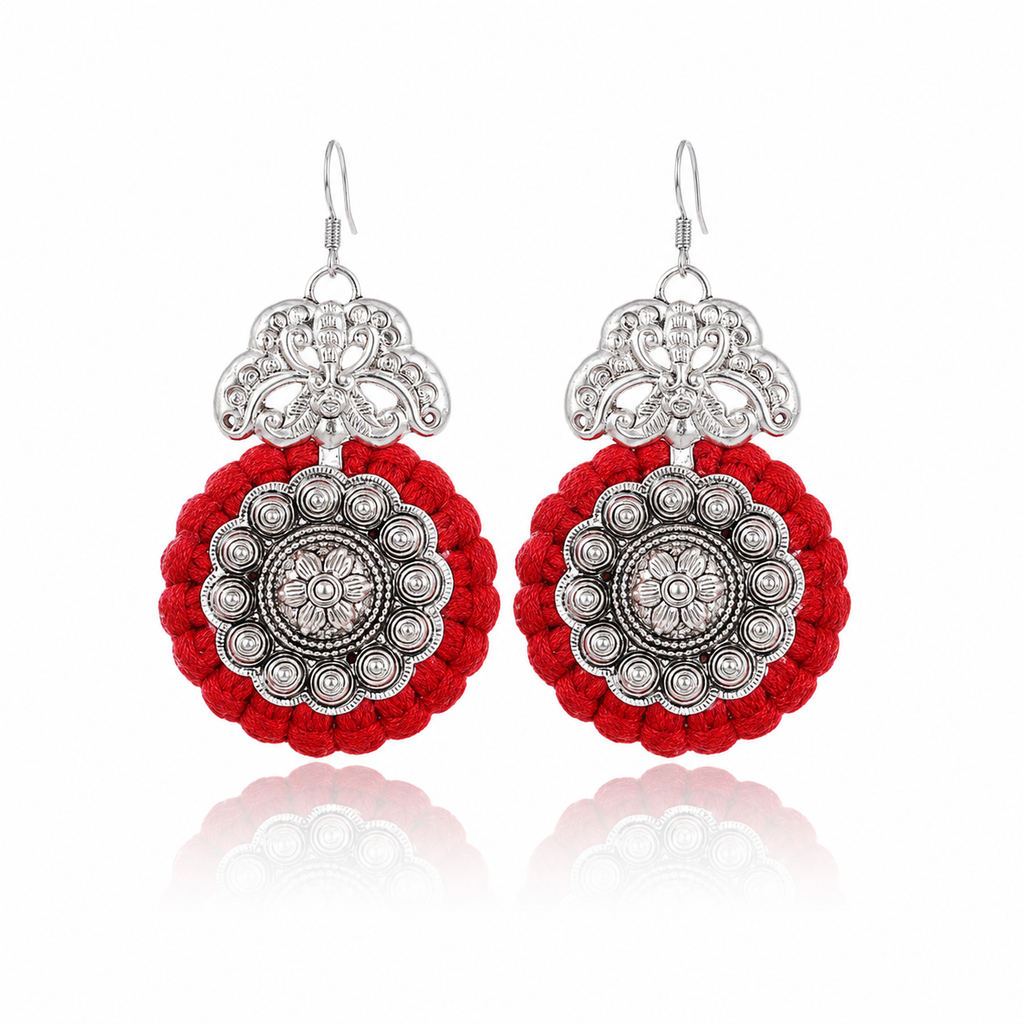 Miao Silver Earrings | Ethnic Heritage