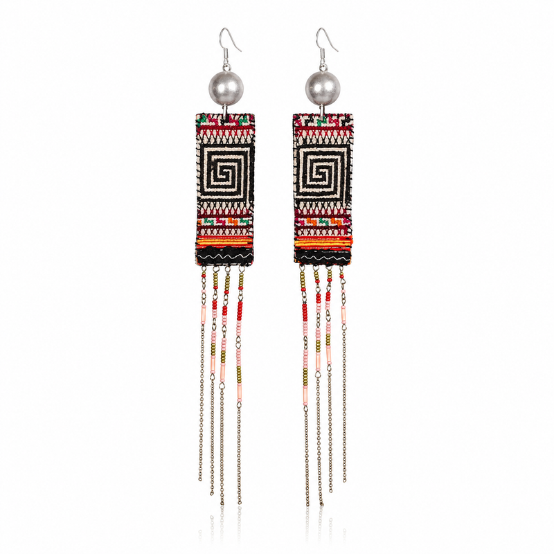 Miao Silver Earrings | Ethnic Heritage
