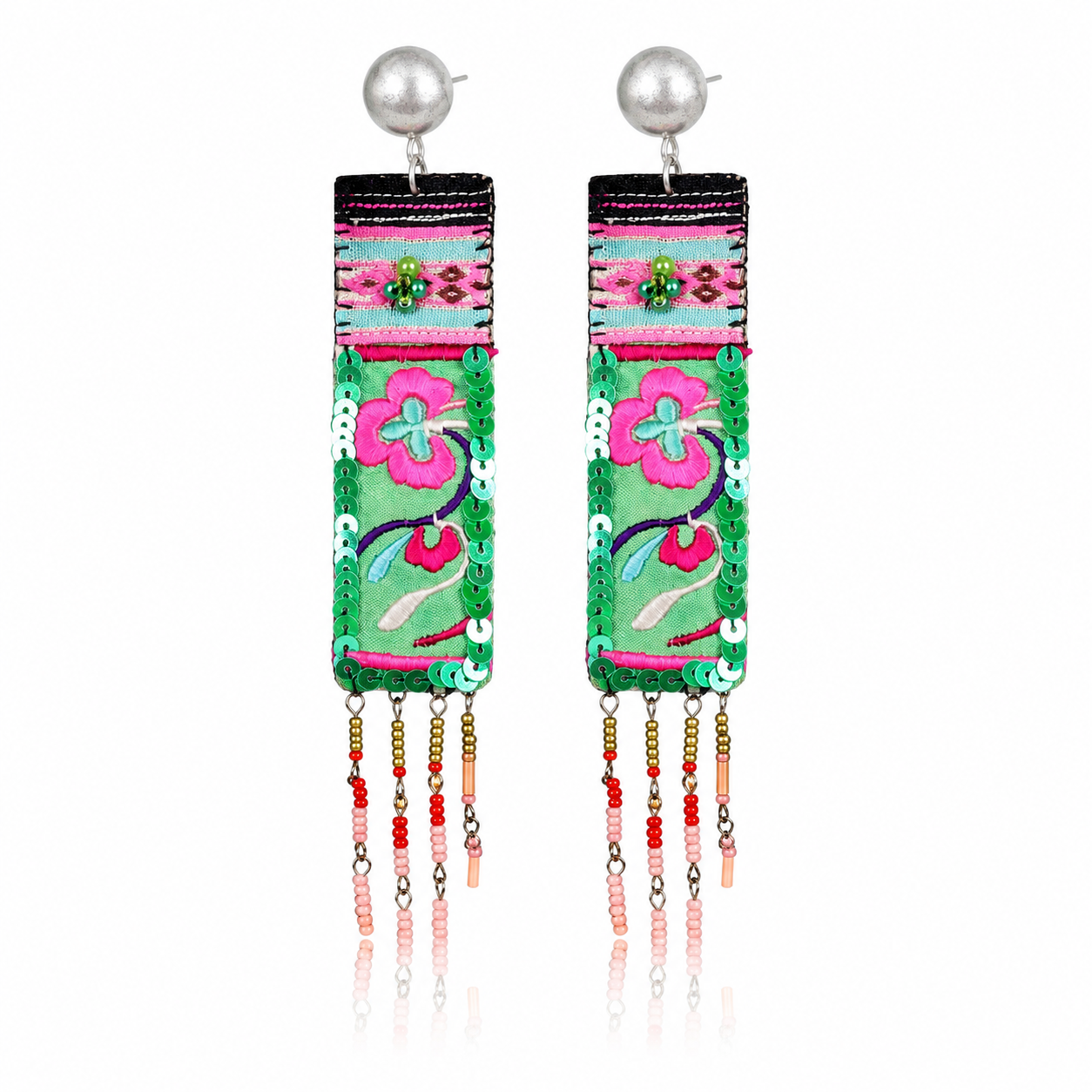 Miao Silver Earrings | Ethnic Heritage